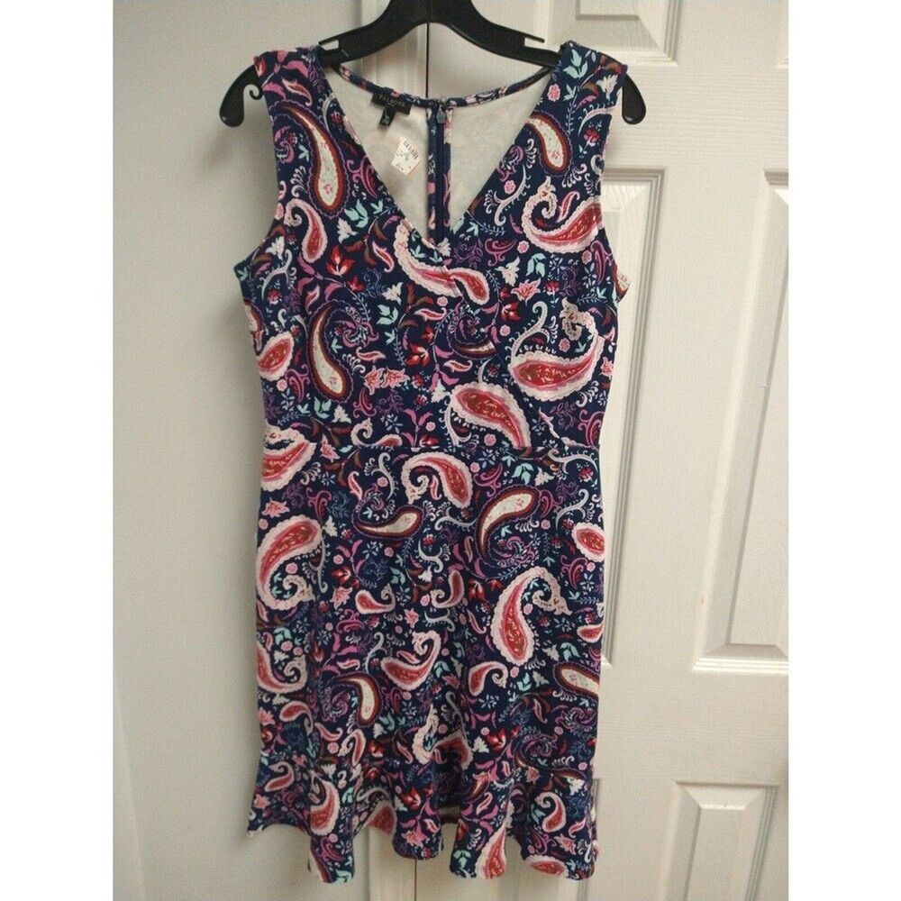 Talbots  petite ruffled bottom knee length sleeveless Medium dress Boho Feminine